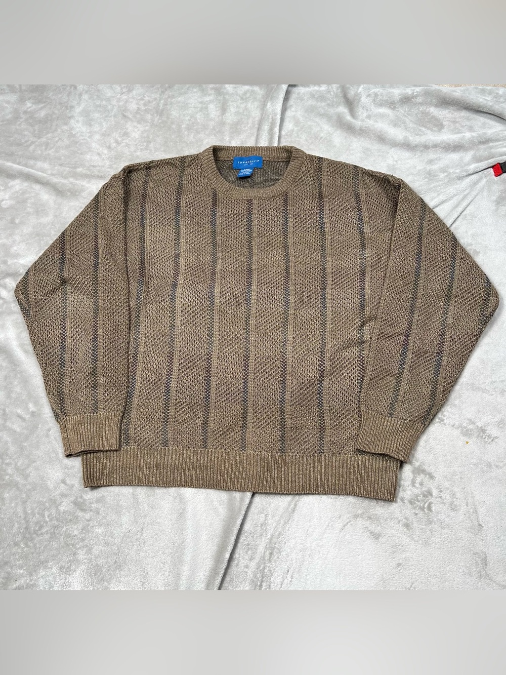 Vintage Towncraft Sweater Mens XL Green Pullover Jumper Fisherman Boxy 90s